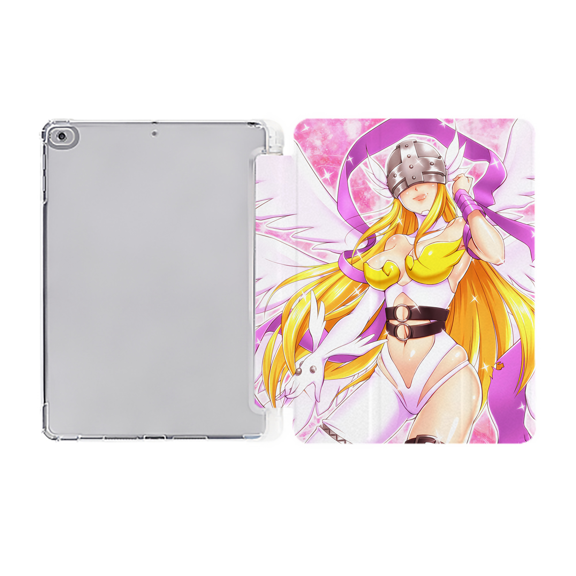 （画像用） Digimon デジタルモンスター/デジモン IPad ケース ペン収納付き 三つ折りスタンド PUレザー×シリコン 対応機種9.5/10.5/10.9インチ